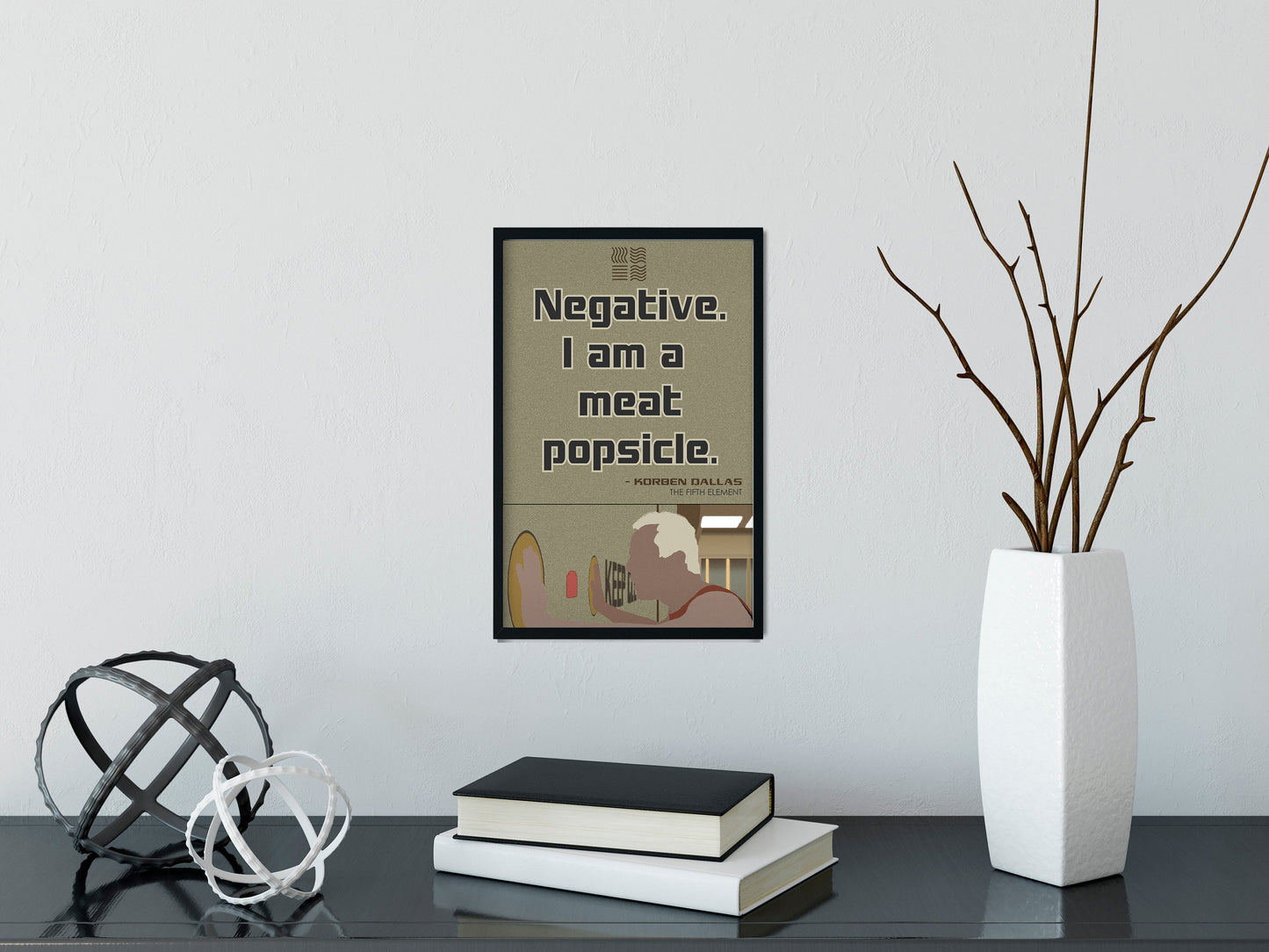 Negative I am a meat popsicle art poster - framed