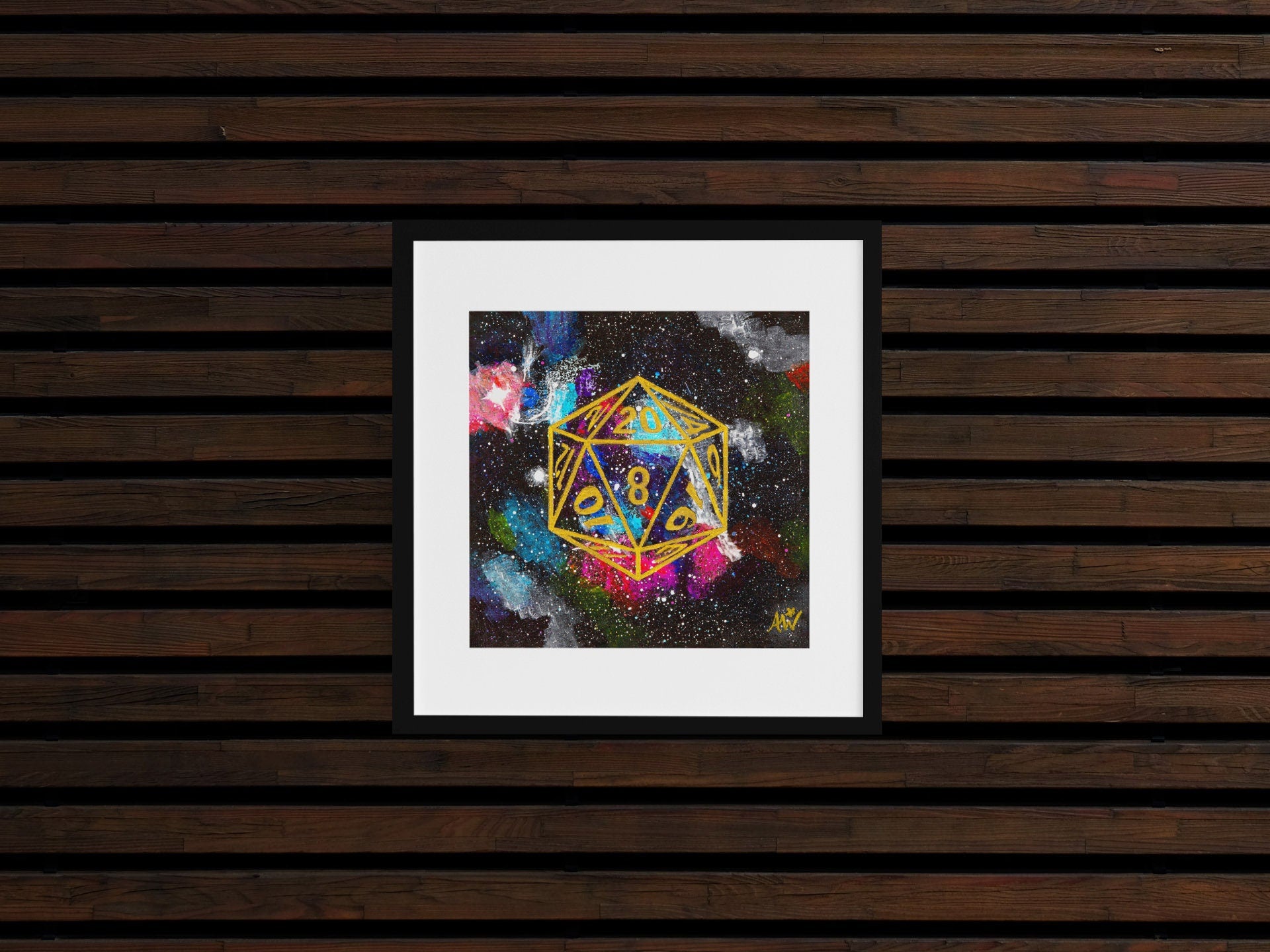 D20 Orion Nebula - 8x8 Art Print framed on wall