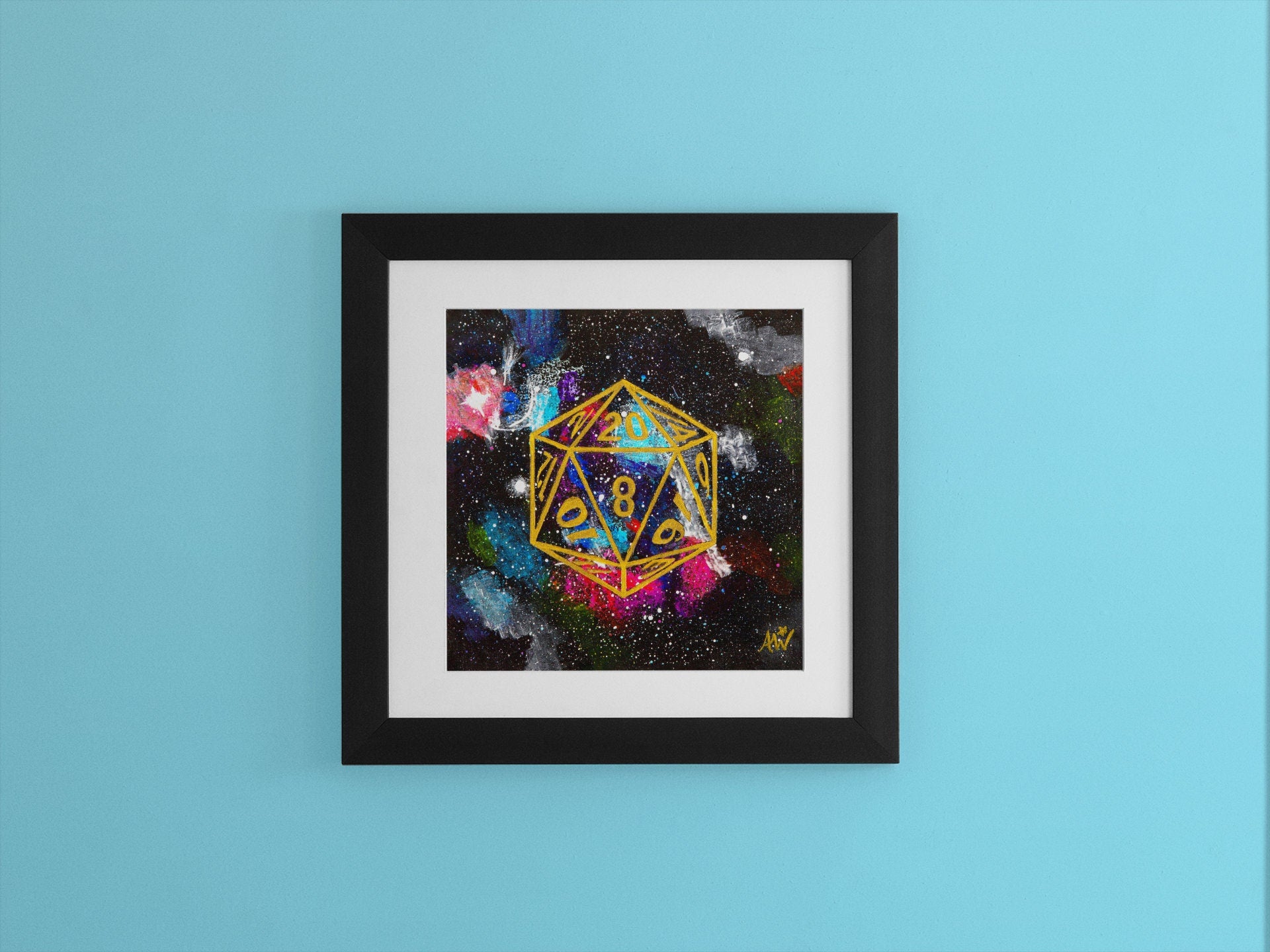 D20 Orion Nebula - 8x8 Art Print framed on wall